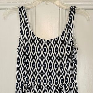 H&M Navy Diamond Patterned Sleeveless Dress Size 6